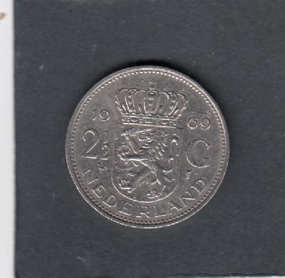 Beschrijving: 2 1/2 Gulden JULIANA haan